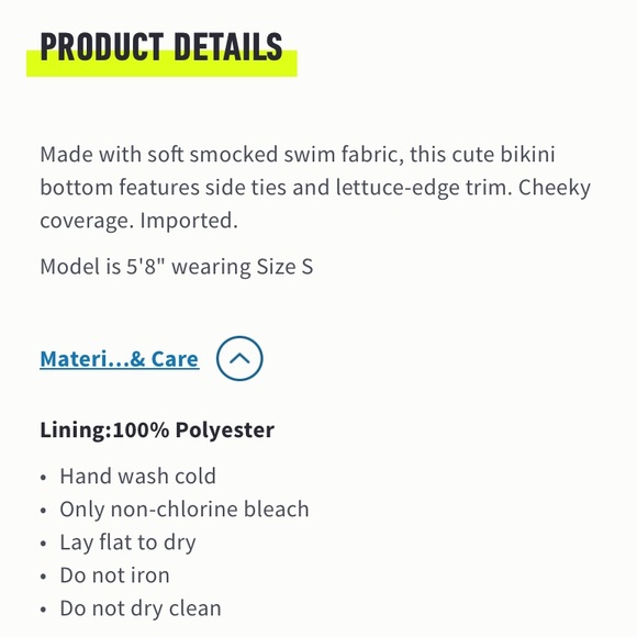 NWT Hollister Women’s Smocked Lettuce Edge Cheeky Bikini Bottom (Green Floral) - Picture 8 of 9